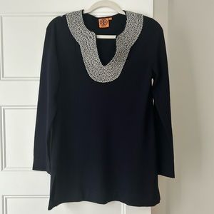 Tory Burch Navy Merino Tunic